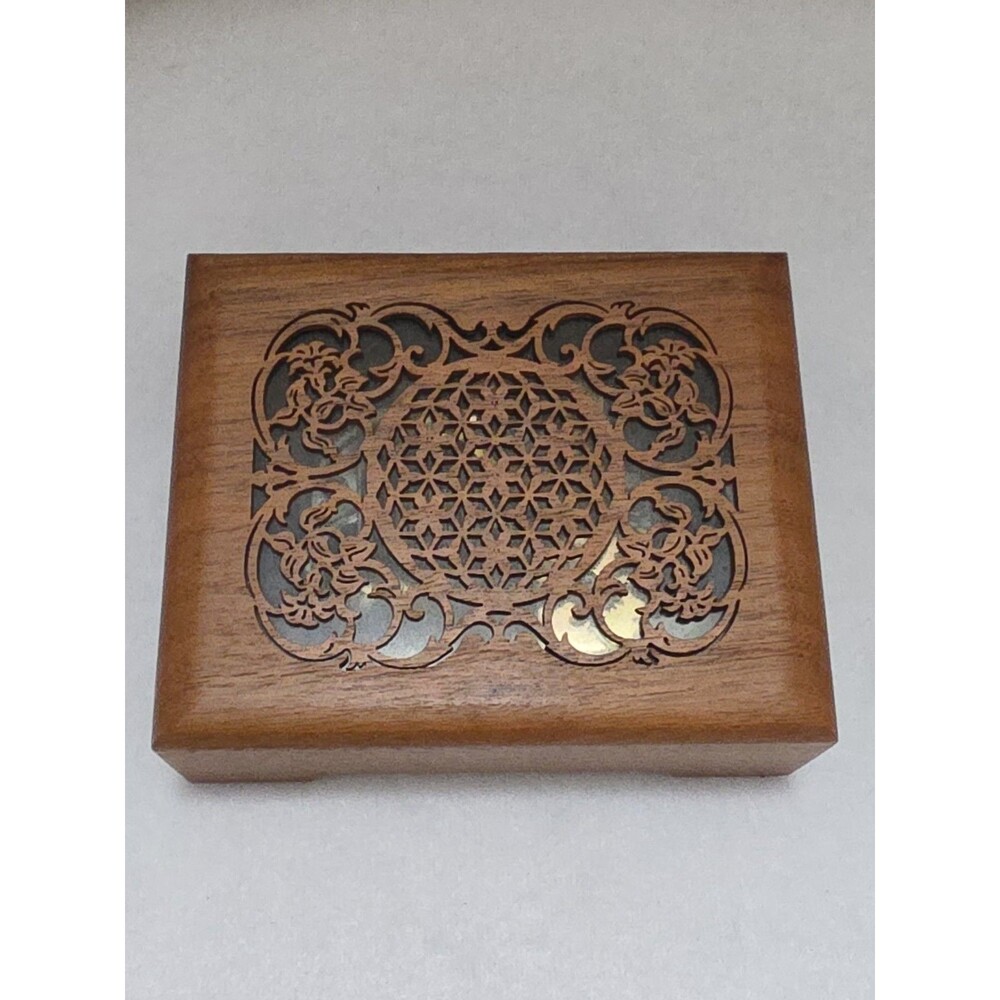 Lasercraft American Walnut Wood Music Box Intricate Design Plays Close To You
